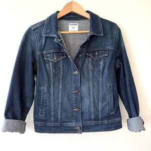 Old Navy Vintage Classic Dark Wash Denim Jean Jacket Americana Heritage